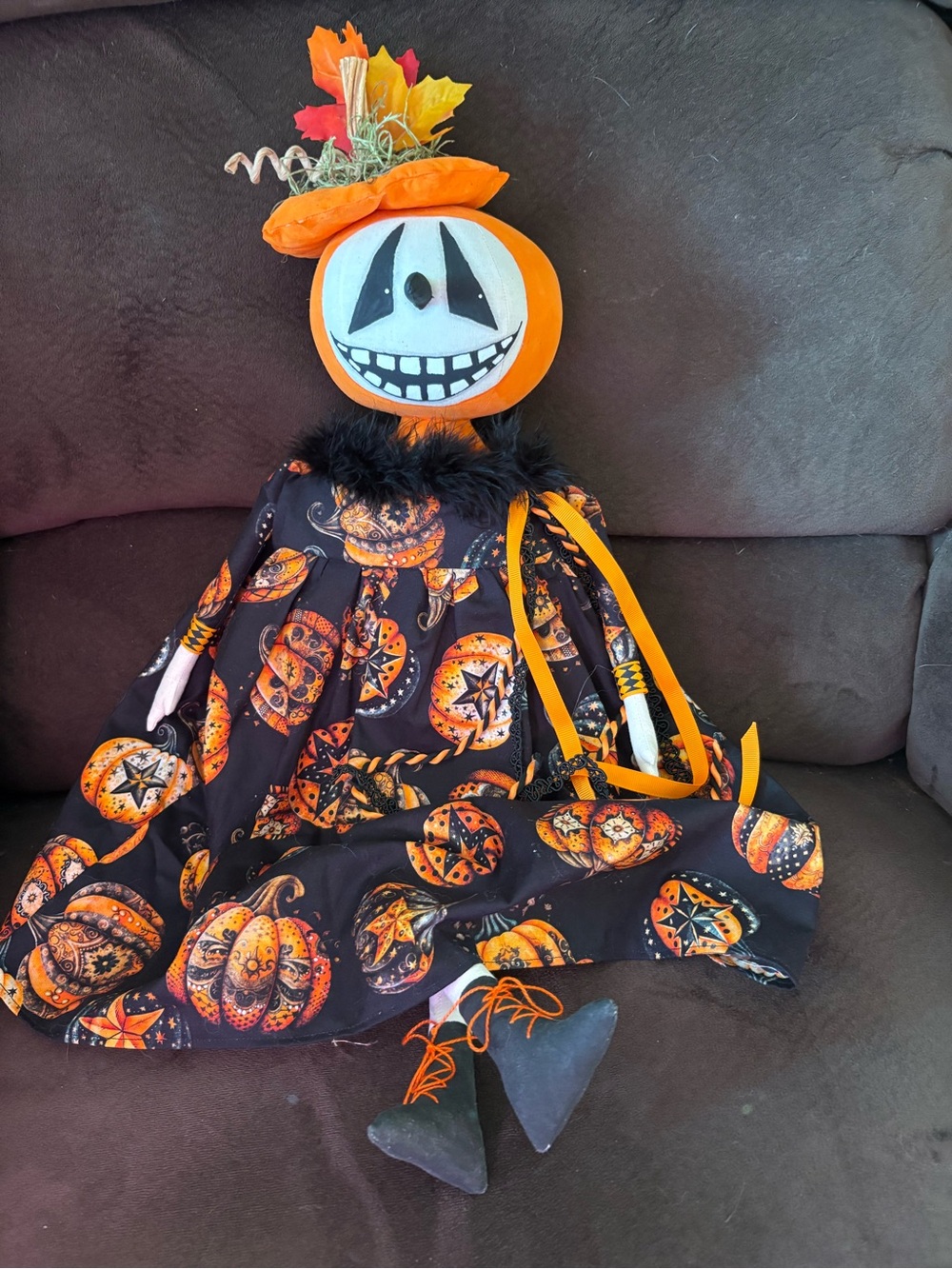 New handmade Halloween doll with cute details.